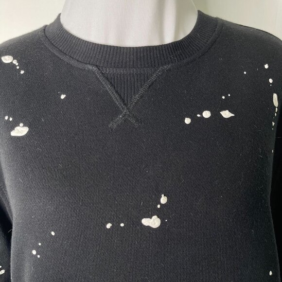 Rag & Bone Women's Black Crewneck Cotton Splatter Paint Sweatshirt Size Large - Picture 7 of 15